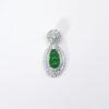 bean pod shape green jadeite charm pendant, sterling silver charm