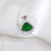 Buddha shape green jadeite charm pendant, sterling silver charm