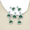 Buddha shape green jadeite charm pendant, sterling silver charm
