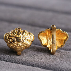 flower shape gild s925 sterling silver bracelet buckle, golden clasp