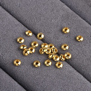 saucer shape gild s925 sterling silver spacer bead, golden bead