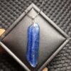 Irregular flake shape kyanite charm pendant, blue pendant