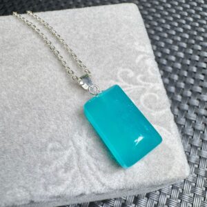 rectangle shape amazonite charm pendant