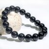 genuine natural black tourmaline round bead bracelet