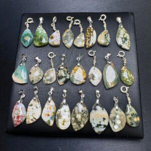 irregular shape pictorial agate charm pendant