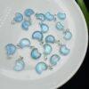 moon shape blue topaz charm pendant
