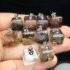 cube shape Phantom Quartz charm pendant