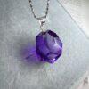 facet surface irregular shape high quality amethyst charm pendant