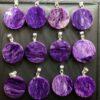 round shape charoite charm pendant