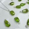 irregular shape olivine charm pendant