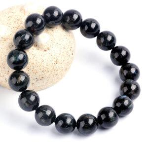 genuine natural astrophyllite round bead bracelet
