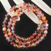 genuine natural Red Hematoid Quartz round bead bracelet