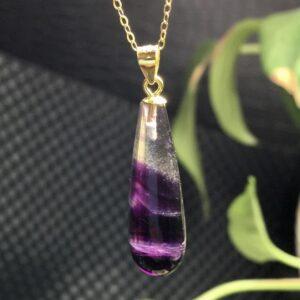 droplet shape colorful fluorite charm pendant