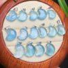 moon shape blue topaz charm pendant