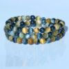 genuine natural blue golden tiger eye round bead bracelet