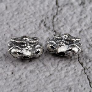 abstract Roc bird shape oxidized sterling silver bead
