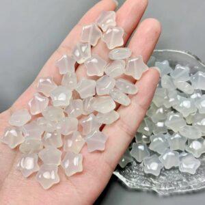 5 pcs star shape natural white agate bead