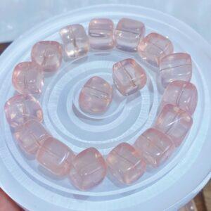 5 pcs irregular cube shape natural rose quartz bead