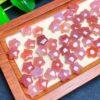 5 pcs star shape natural pink agate bead