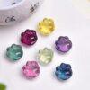 5 pcs cat paw shape natural colorful fluorite bead