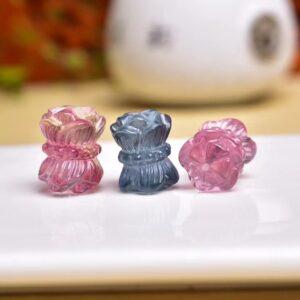5 pcs double side lotus flowers shape natural colorful fluorite bead