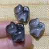 5 pcs cat shape natural silver obsidian charm bead