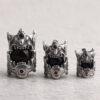 retro big mouth monster shape oxidized sterling silver bead