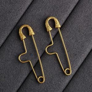 vine pattern gild sterling silver pin