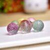 5 pcs fret pattern round shape natural colorful fluorite bead