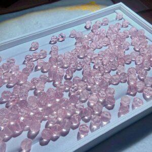 5 pcs facet surface round shape natural rose quartz bead