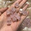 5 pcs cube shape natural rose quartz bead