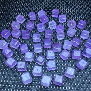5 pcs cube donut shape natural amethyst bead
