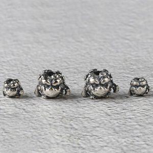 abstract Roc bird shape oxidized sterling silver bead