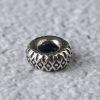 diamond pattern ring shape oxidized sterling silver bead