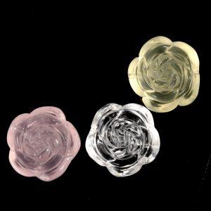5-piece rose flower shape natural quartz bead