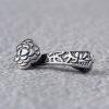 retro peony flower pattern ruyi shape oxidized sterling silver charm pendant
