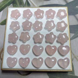 10-piece star and heart shape natural rose quartz bead