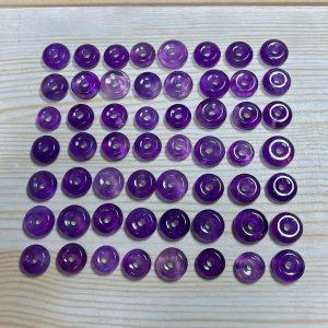 10-piece donut shape natural amethyst bead