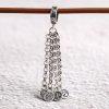 岁岁平安 "Peace Year After Year" tassel shape oxidized sterling silver charm pendant