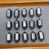 10-piece double-pointed prism shape natural silver obsidian bead