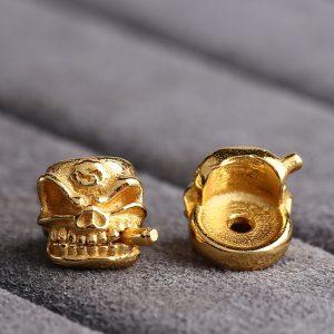 skull shape gild sterling silver bead