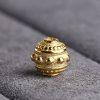 Bump pattern round shape gild sterling silver bead
