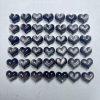 10-piece peach heart shape natural silver obsidian bead