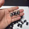 10-piece cute bear shape natural silver obsidian bead