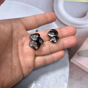 10-piece cute horse shape natural silver obsidian bead