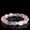 irregular facet surface genuine natural rose quartz beaded bracelet