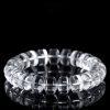 oblate round shape genuine natural clear quartz beaded bracelet