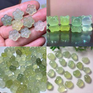 5 pcs multi flower and animal shapes natural serpentine jade bead