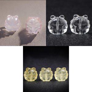 5-piece fox animal shape natural quartz bead