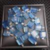 Natural Aquamarine Faceted Square Mini Pendant with S925 Silver Clasp